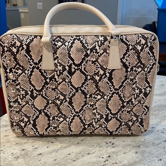 White House Black Market Python Print Laptop Computer Bag  NWOT - Picture 1 of 6